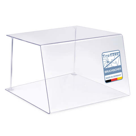 Spuckschutz Typ 1 – Thekenaufsatz aus Plexiglas mit Ablage