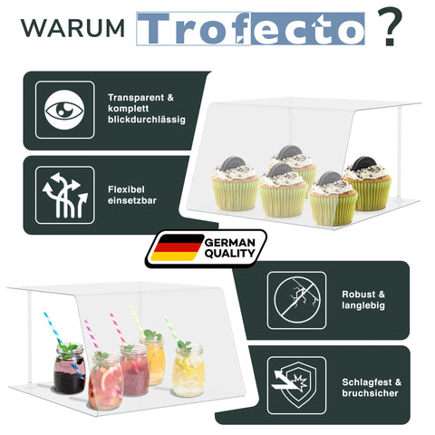 Spuckschutz Typ 1 – Thekenaufsatz aus Plexiglas mit Ablage