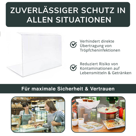 Spuckschutz Typ 2 – hoher Thekenaufsatz aus Plexiglas