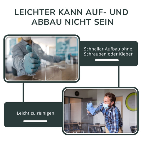 Spuckschutz Typ 1 – Thekenaufsatz aus Plexiglas mit Ablage